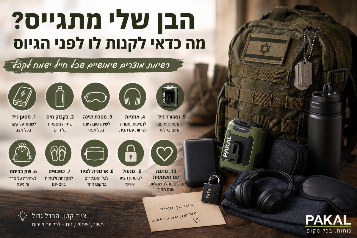 הבן שלי מתגייס? מה כדאי לקנות לו לפני הגיוס
