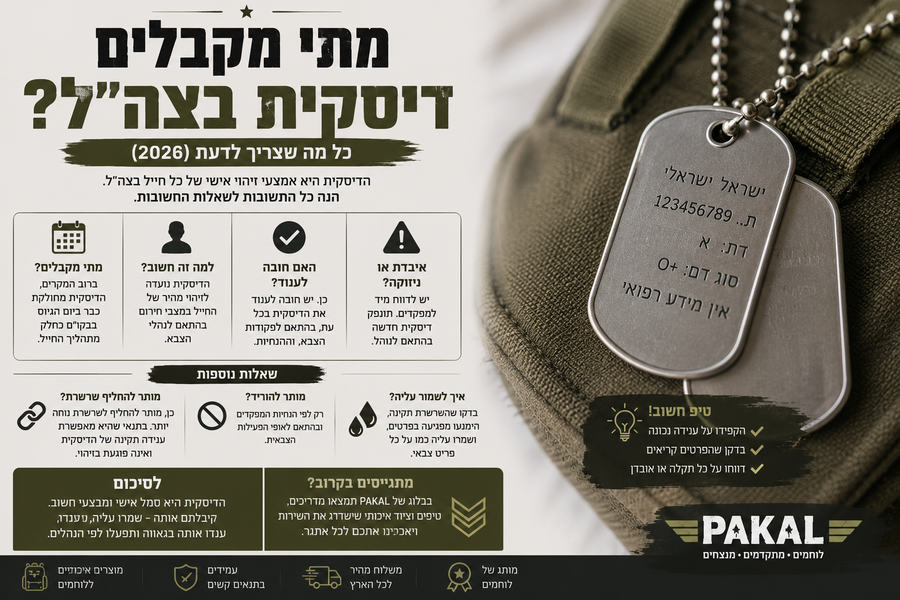 מתי מקבלים דיסקית בצה"ל? כל מה שצריך לדעת (2026)