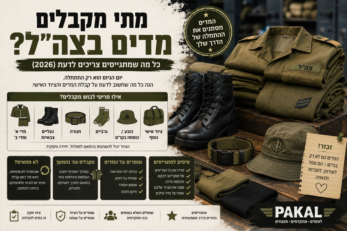 מתי מקבלים מדים בצה"ל? כל מה שמתגייסים צריכים לדעת (2026)