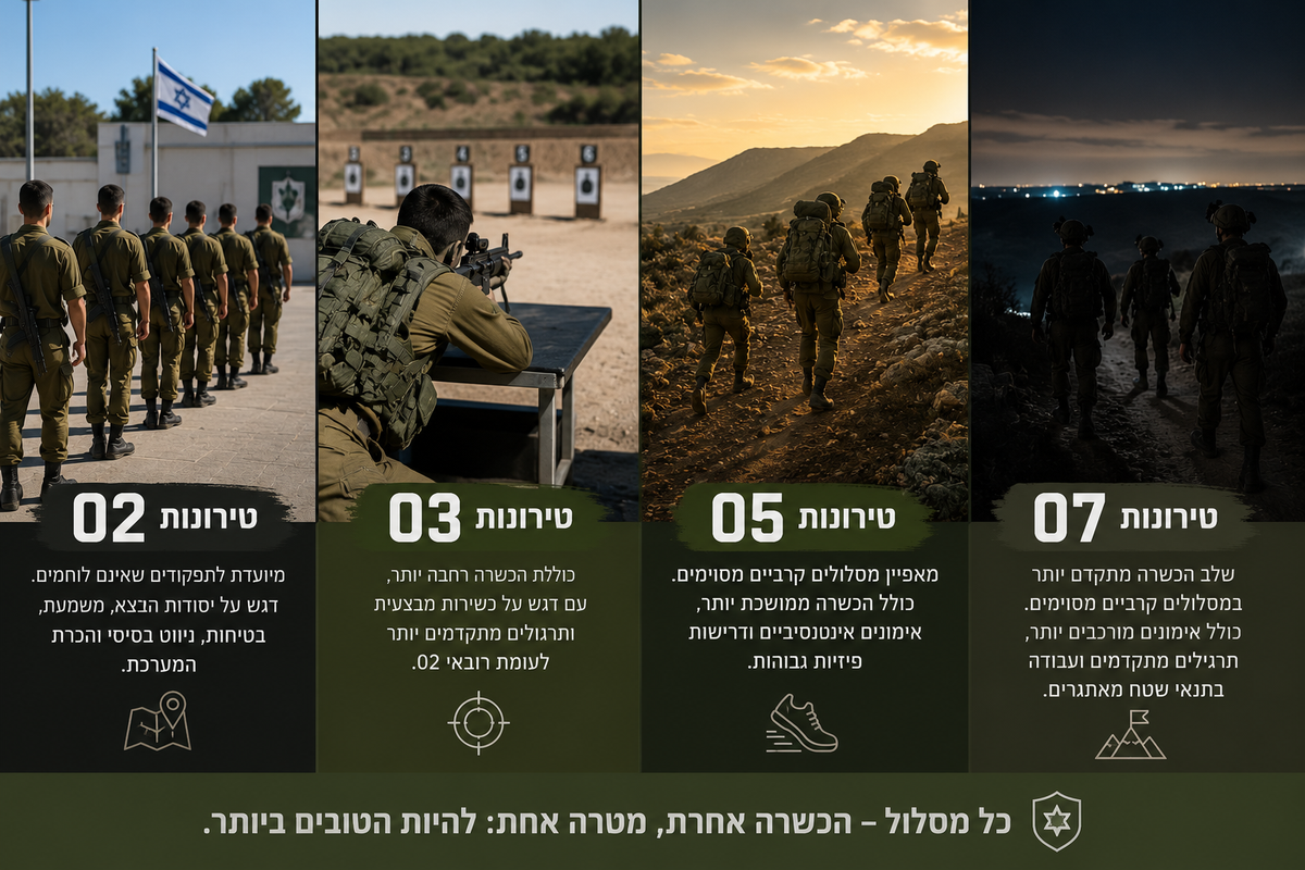 מה זה טירונות 02, 03, 05 ו־07? כל ההבדלים שחשוב להכיר (2026)