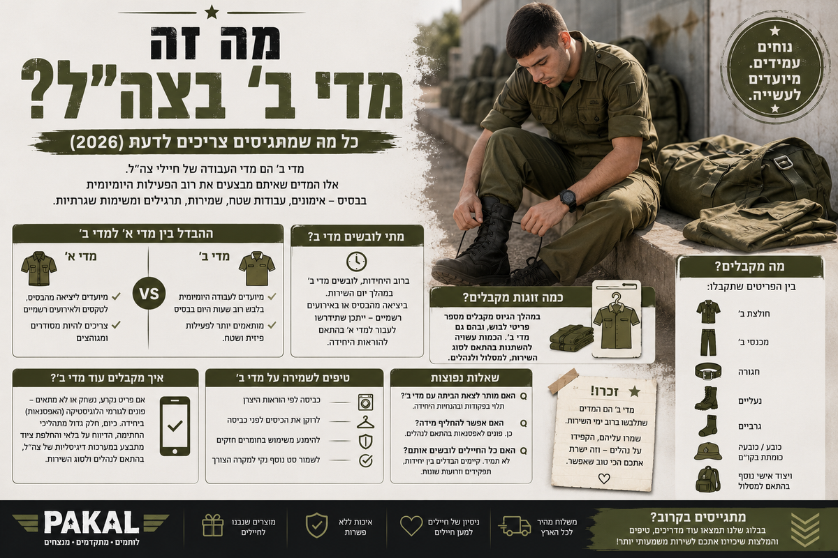 מה זה מדי ב' בצה"ל? כל מה שמתגייסים צריכים לדעת (2026)