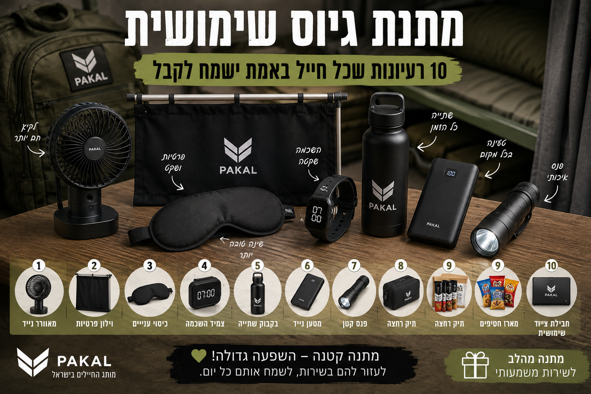 מתנת גיוס שימושית – 10 רעיונות שכל חייל באמת ישמח לקבל